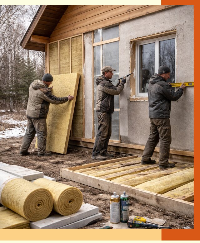 Утепление дачного дома в Саянске от 4833 руб/м2 — недорого | ТеплоМастер