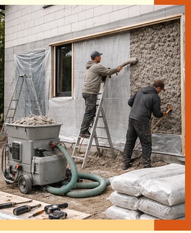 Утепление дома из газобетона эковатой в Саянске от 4578 руб./м2 | ТепломастерСск